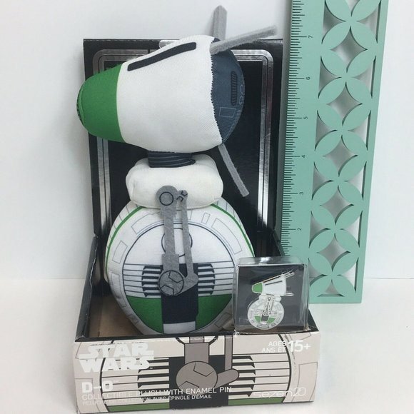 Disney Star Wars D-O Stylized 7" Droid Plush With Enamel Pin Collectible D-0 New - Picture 10 of 12